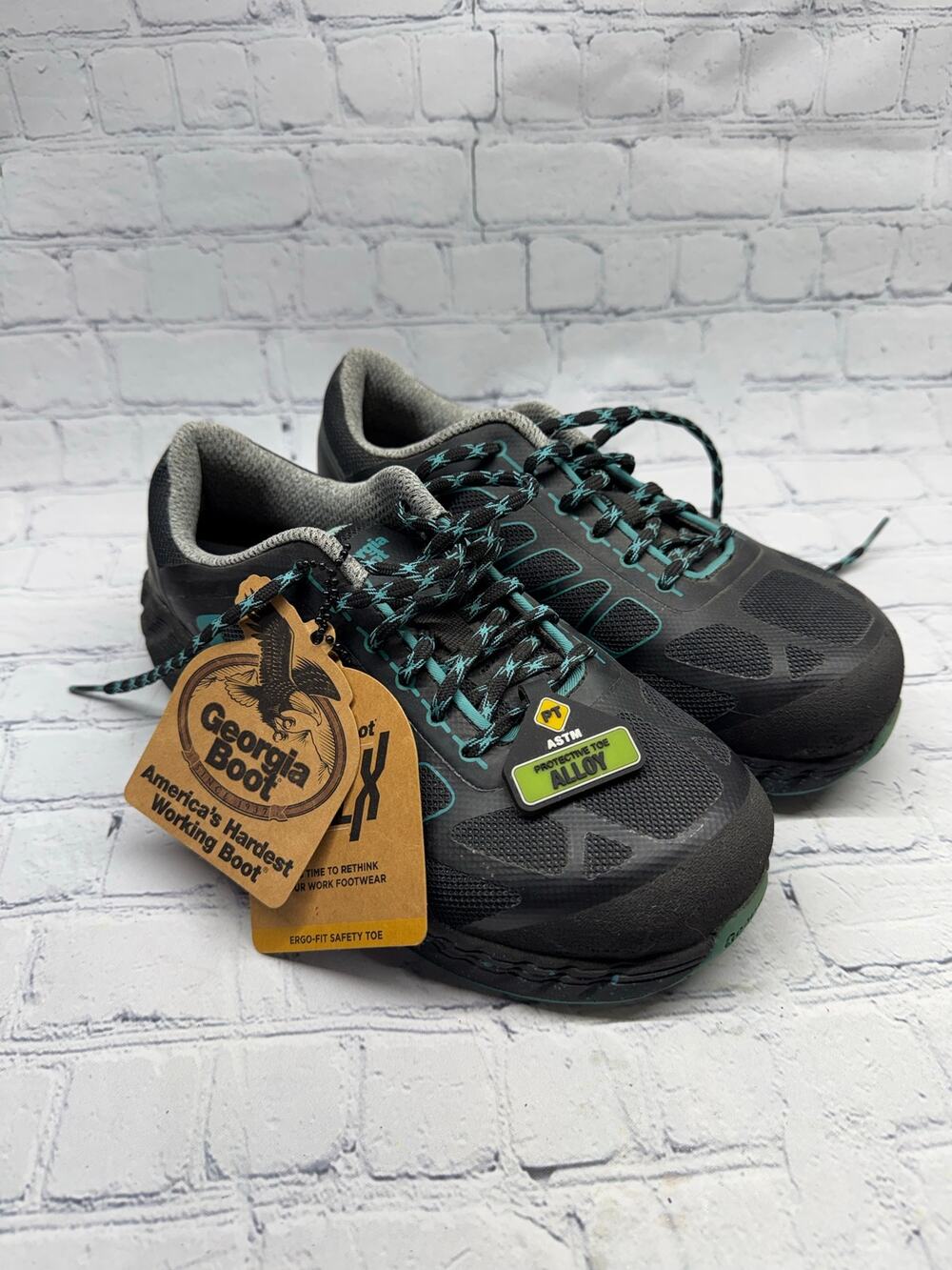 NWT Black Georgia Boot ReFLX Women's Alloy Toe Work Athletic Shoe Size 6